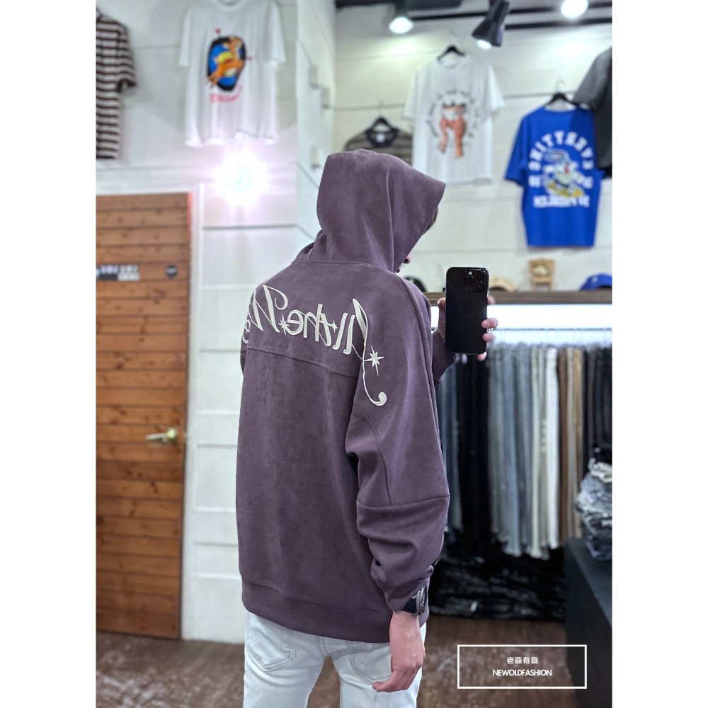 『新品上市』重磅WAY UP植絨帽T-紫(NOF23094329)-細節圖4