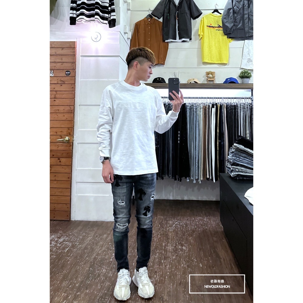 『新品上市』重磅十字多格印補丁小直筒(NOF23105102)-細節圖2