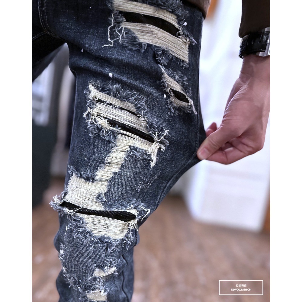 『新品上市』重磅多重破壞潑漆小直筒(NOF23105116)-細節圖3