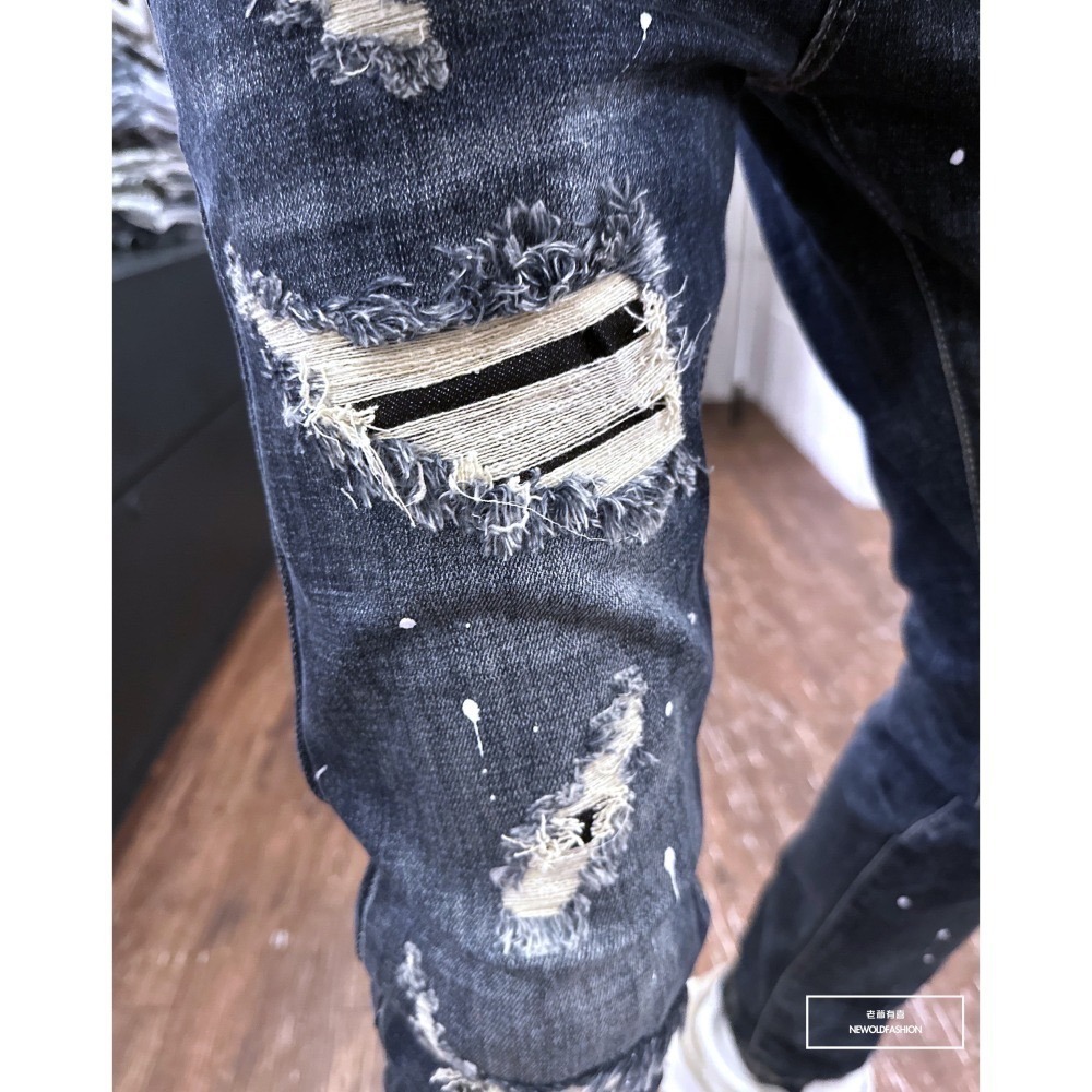 『新品上市』重磅多重破壞潑漆小直筒(NOF23105116)-細節圖4