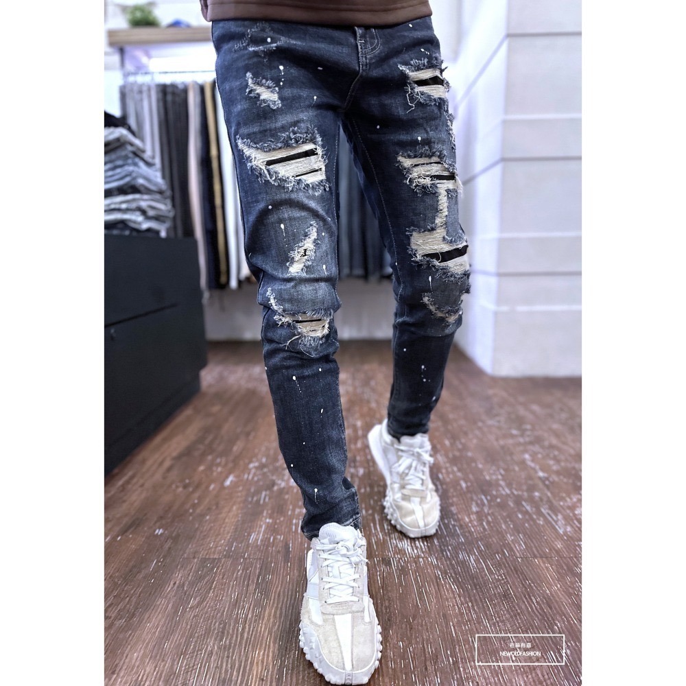 『新品上市』重磅多重破壞潑漆小直筒(NOF23105116)-細節圖6