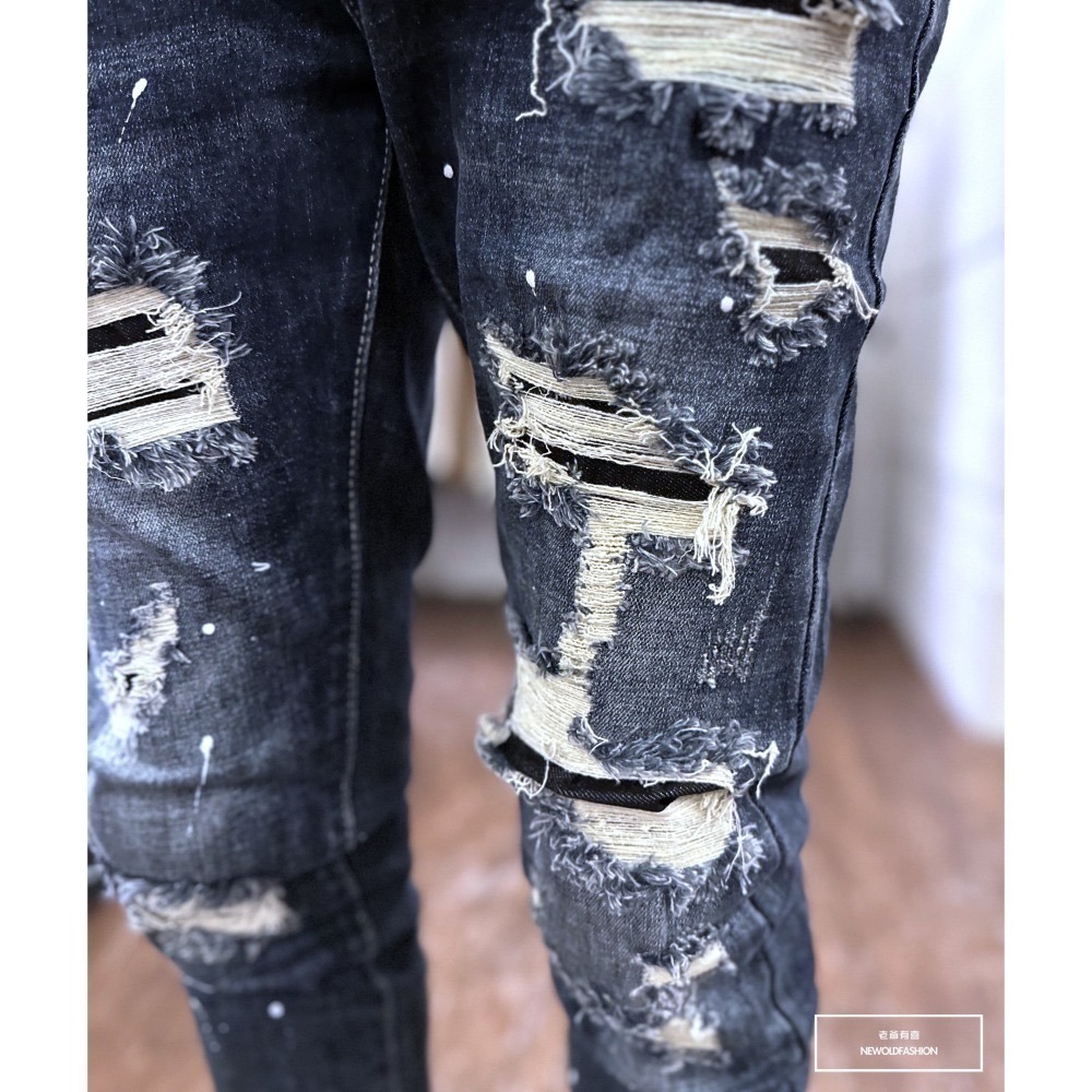 『新品上市』重磅多重破壞潑漆小直筒(NOF23105116)-細節圖7