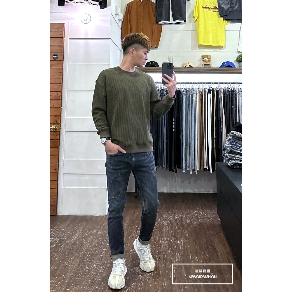 『新品上市』重磅立體粗針織大學T-綠(NOF2310C65001)-細節圖6