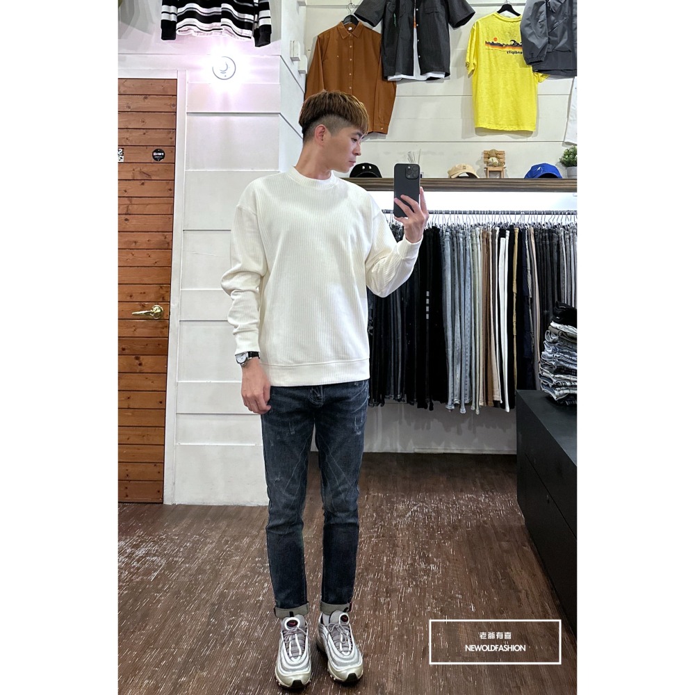 『新品上市』重磅立體直條紋大學T-米(NOF2309398)-細節圖2