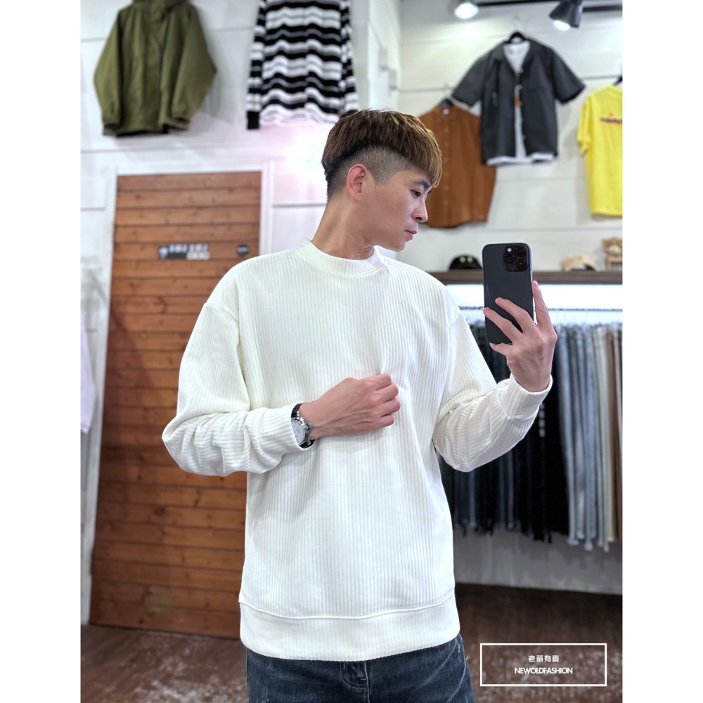 『新品上市』重磅立體直條紋大學T-米(NOF2309398)-細節圖4