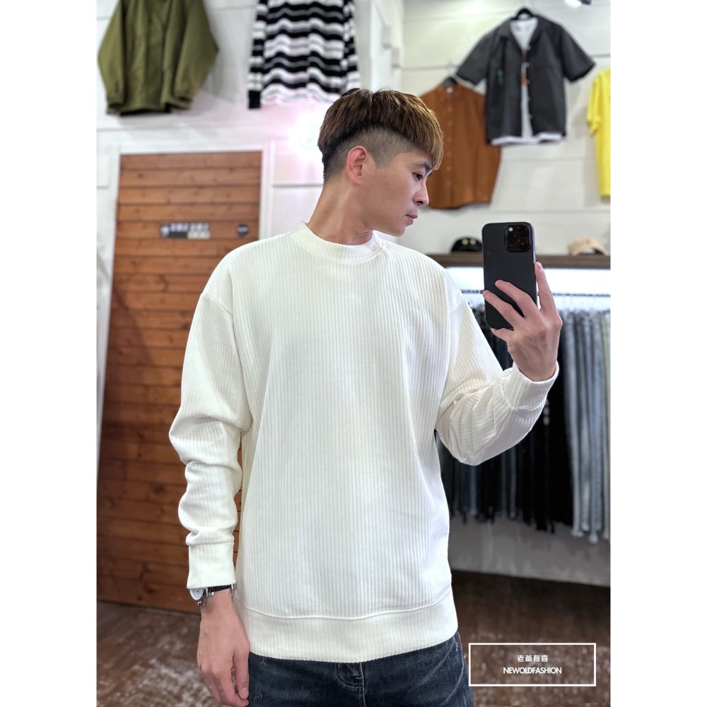 『新品上市』重磅立體直條紋大學T-米(NOF2309398)-細節圖6