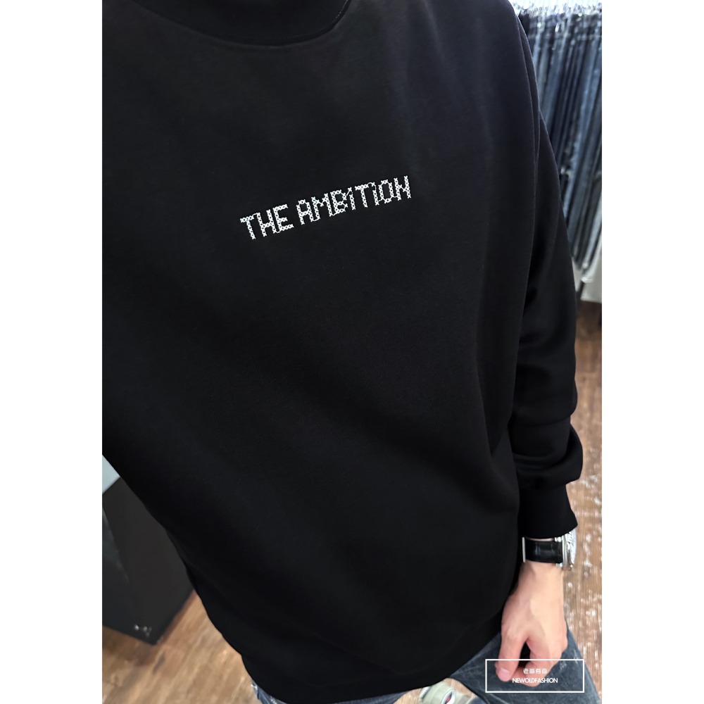 『新品上市』重磅Ambition刺繡大學T-黑(NOF2309255)-細節圖5