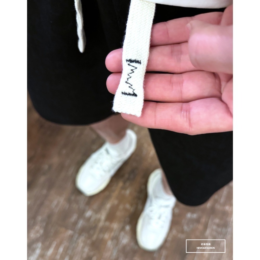 『新品上市』重磅Choii刺繡水洗棉質短褲(NOF2404N6015)-黑-細節圖2