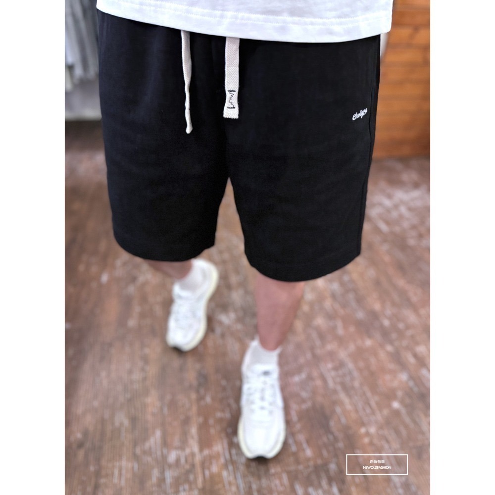 『新品上市』重磅Choii刺繡水洗棉質短褲(NOF2404N6015)-黑-細節圖6