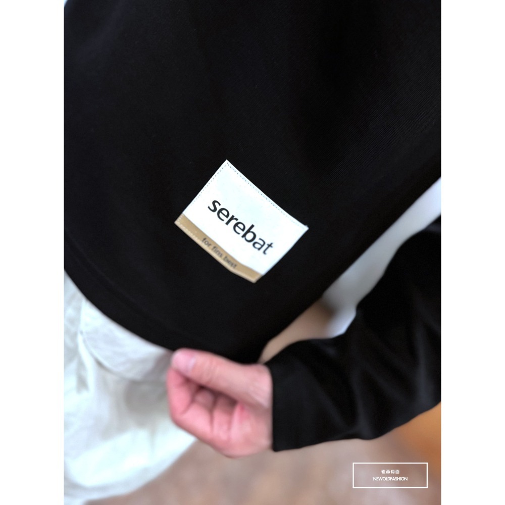 『新品上市』重磅Serebat白標大學T-黑(NOF2309B2230)-細節圖6