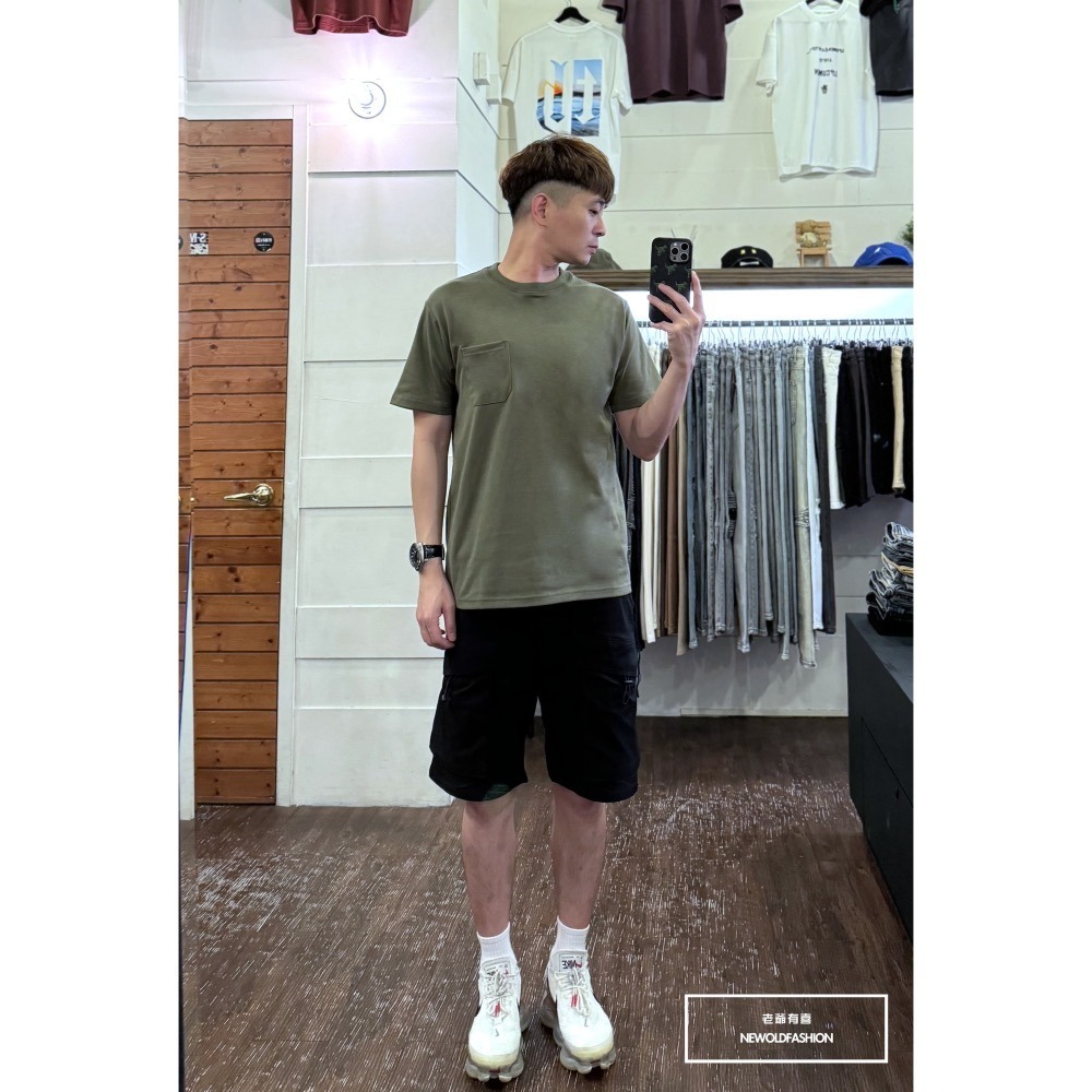 『新品上市』重磅原色胸口袋短T(NOF240488025)-綠-細節圖4
