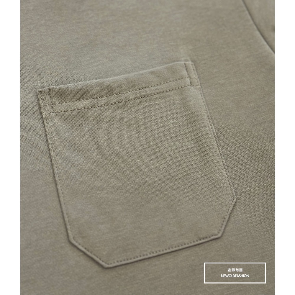 『新品上市』重磅原色胸口袋短T(NOF240488025)-綠-細節圖5