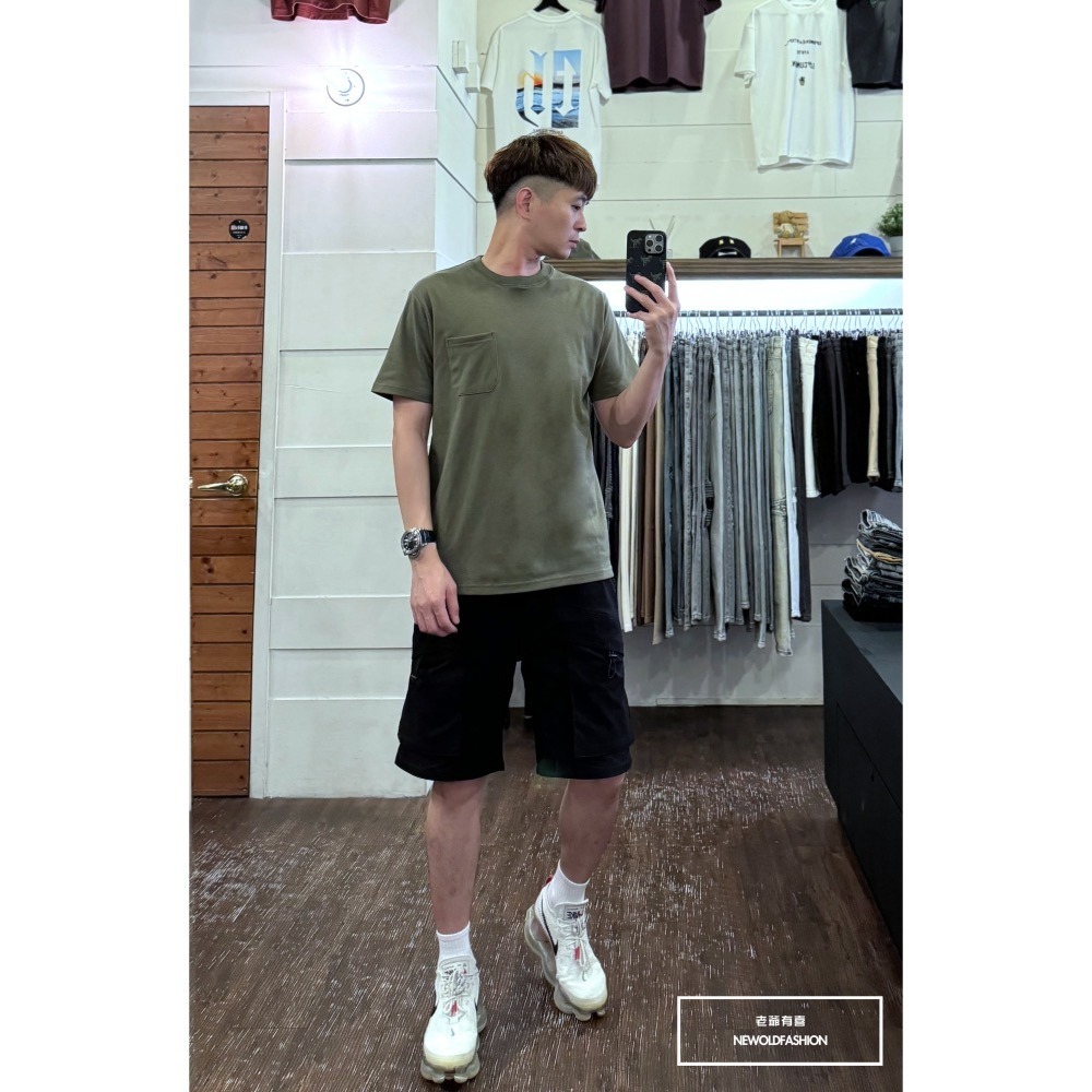 『新品上市』重磅原色胸口袋短T(NOF240488025)-綠-細節圖7