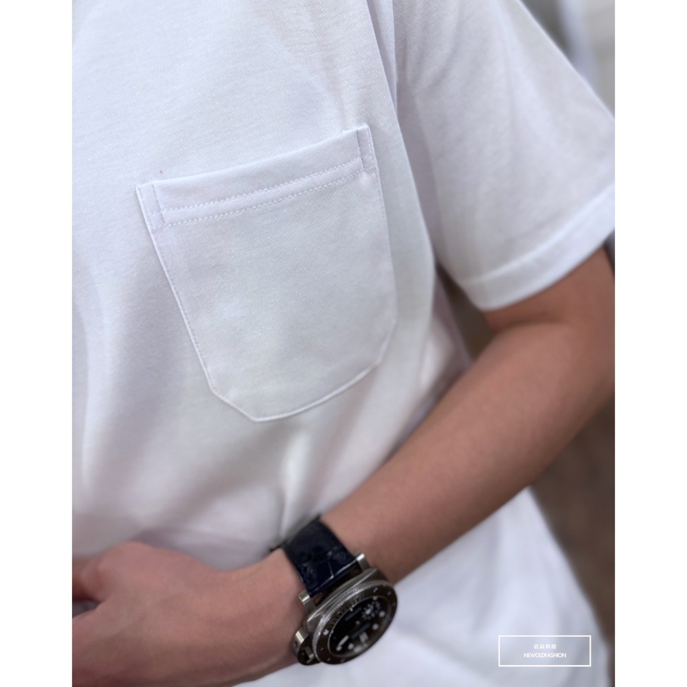 『新品上市』重磅原色胸口袋短T(NOF240488025)-白-細節圖4