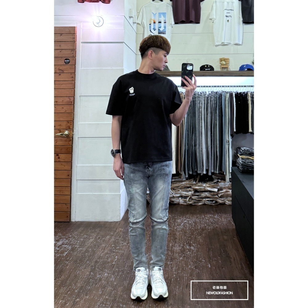 『新品上市』重磅立體車線膝拉鍊小直筒(NOF24055896)-細節圖5