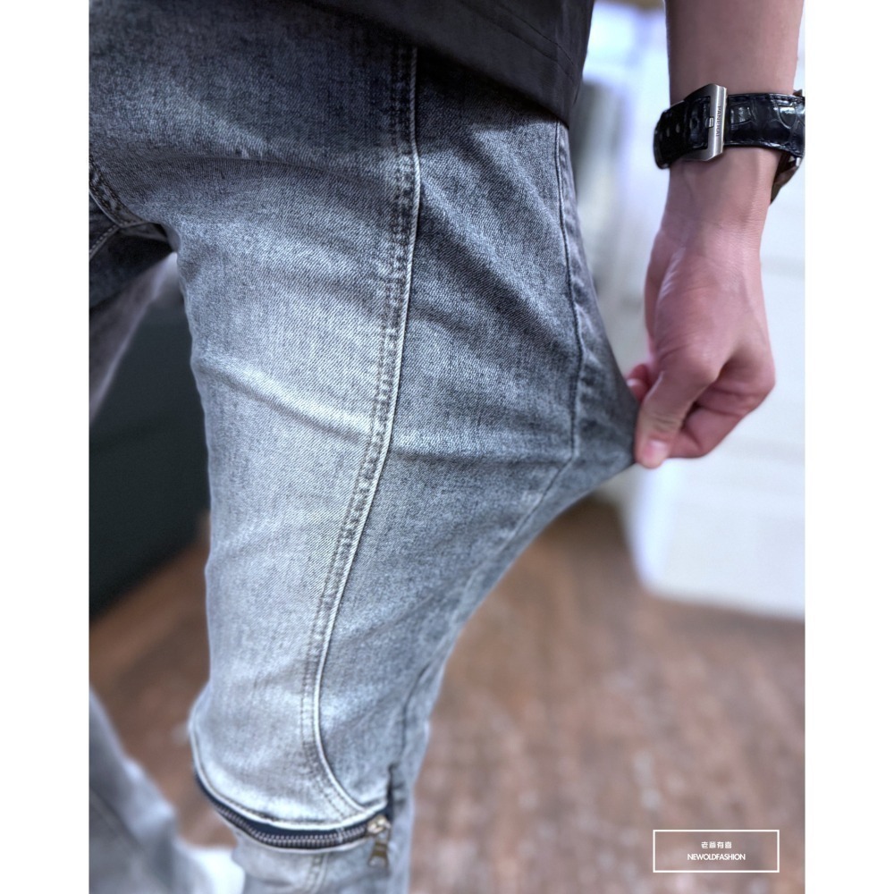 『新品上市』重磅立體車線膝拉鍊小直筒(NOF24055896)-細節圖7