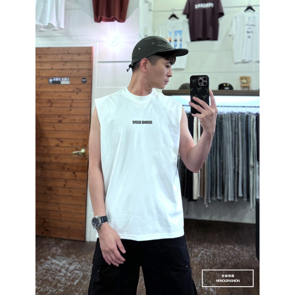 『新品上市』重磅Island爆裂紋棉質背心(NOF2405S8011)-白-細節圖2