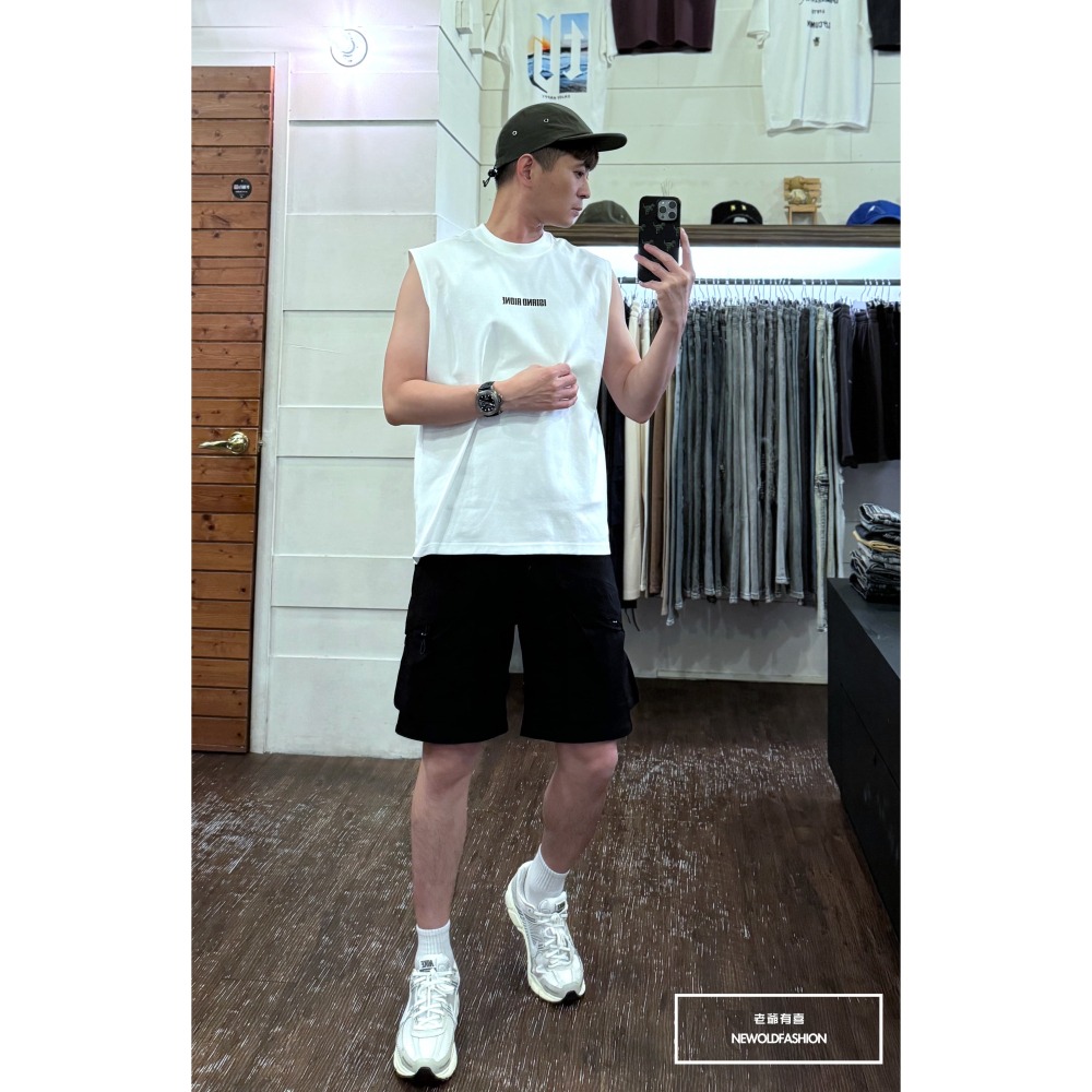 『新品上市』重磅Island爆裂紋棉質背心(NOF2405S8011)-白-細節圖4