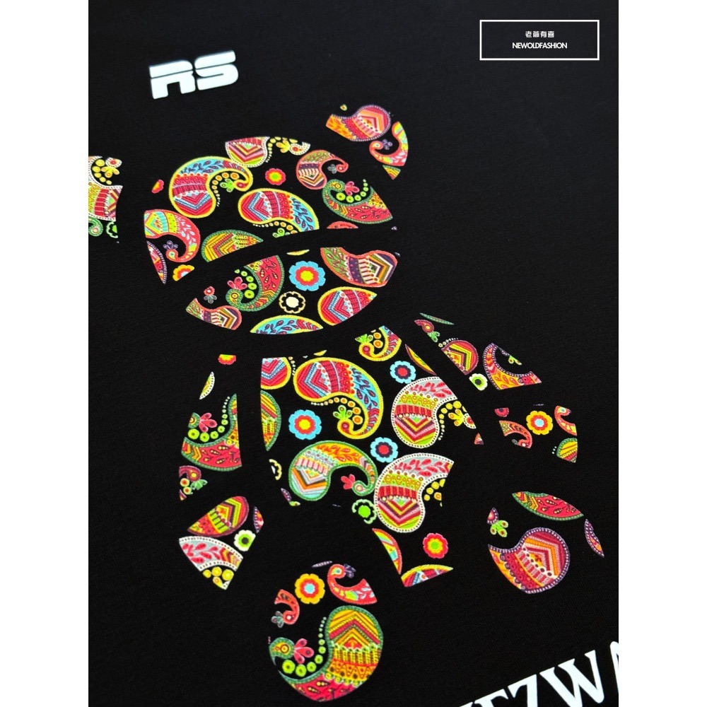 『新品上市』重磅RS變形蟲小熊短T(NOF2405S5011)-黑-細節圖2