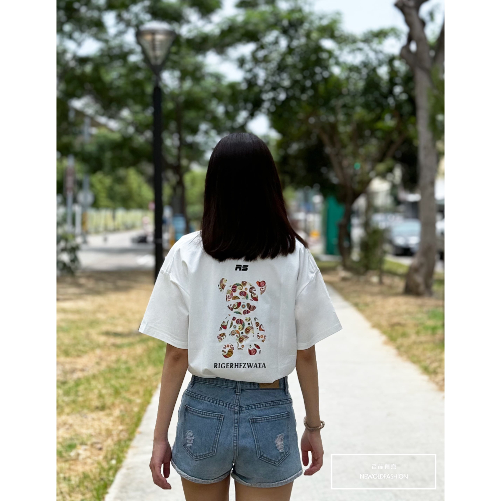 『新品上市』重磅RS變形蟲小熊短T(NOF2405S5011)-白-細節圖7