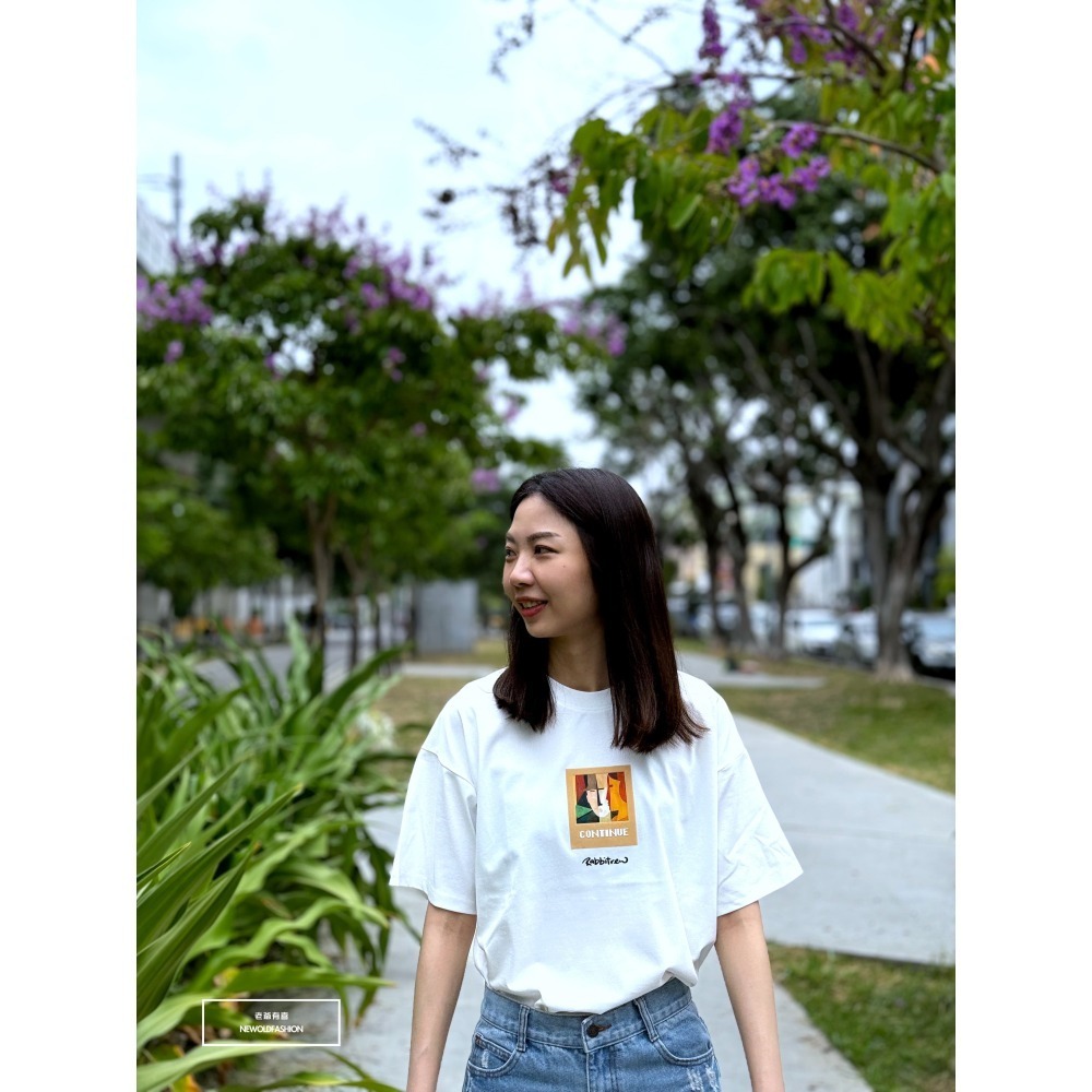 『新品上市』重磅人臉抽象畫短T(NOF2405S5009)-白-細節圖5