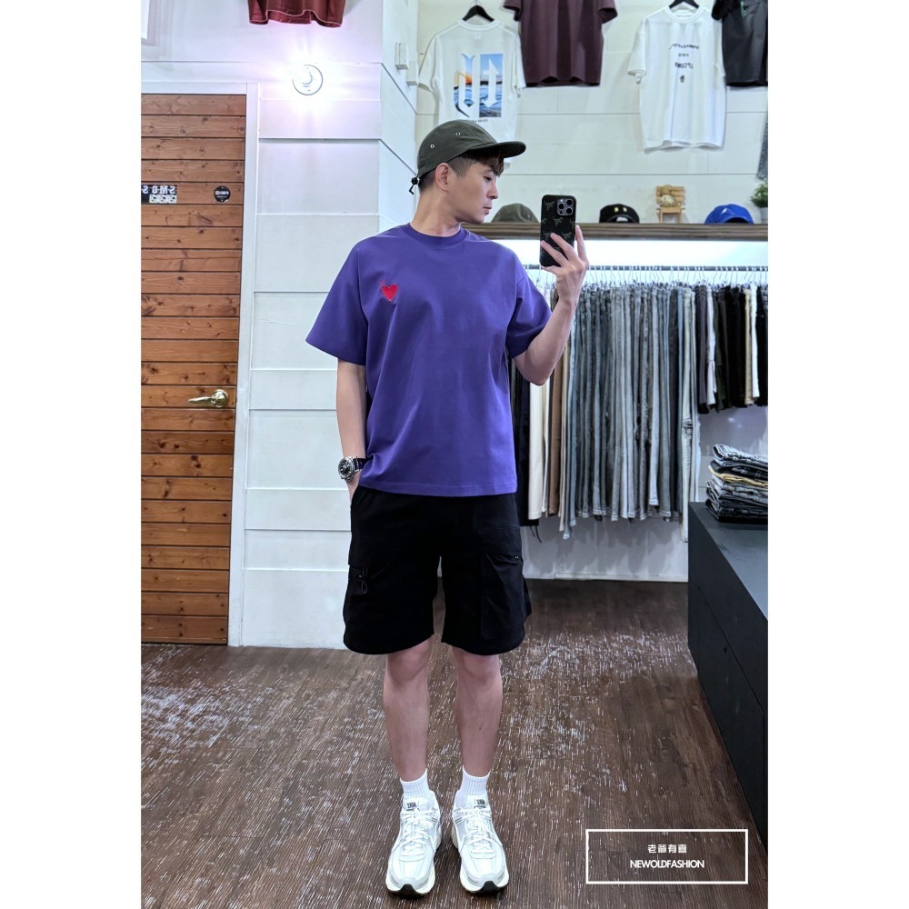 『新品上市』重磅MS刺繡愛心短T(NOF2405S6004)-紫-細節圖4
