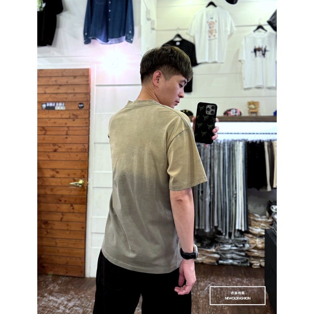 『新品上市』重磅雙色暈染水洗短T(NOF2405S001)-卡其-細節圖4