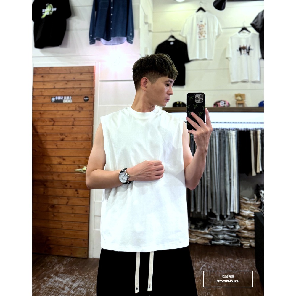 『新品上市』重磅原色素面棉質背心(NOF2405S8001)-白-細節圖5