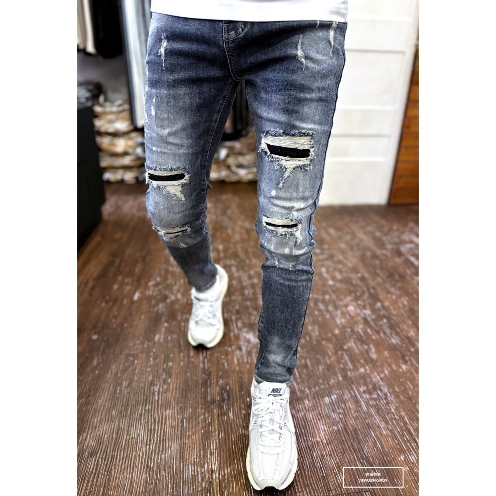 『新品上市』重磅方白印潑墨大破壞小直筒(NOF24065895)-細節圖2