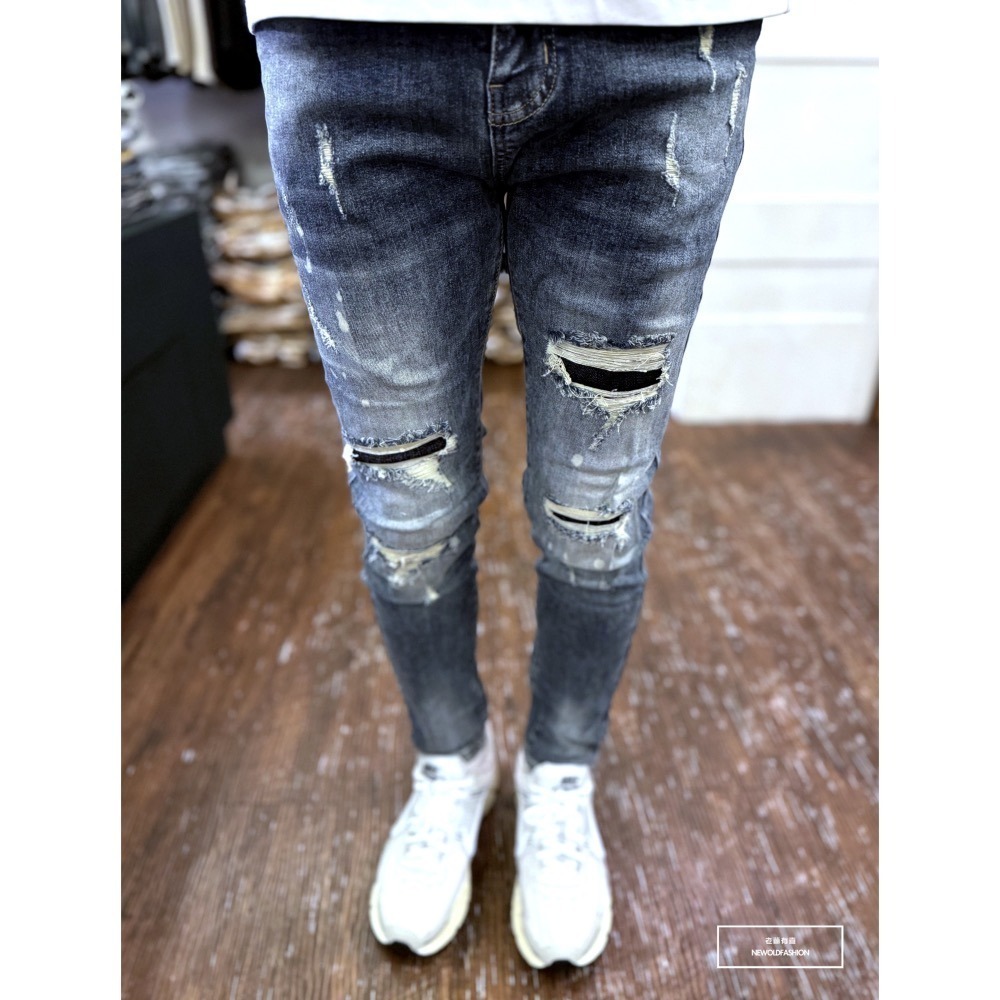 『新品上市』重磅方白印潑墨大破壞小直筒(NOF24065895)-細節圖7