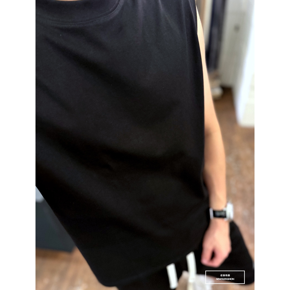 『新品上市』重磅原色素面棉質背心(NOF2405S8001)-黑-細節圖2