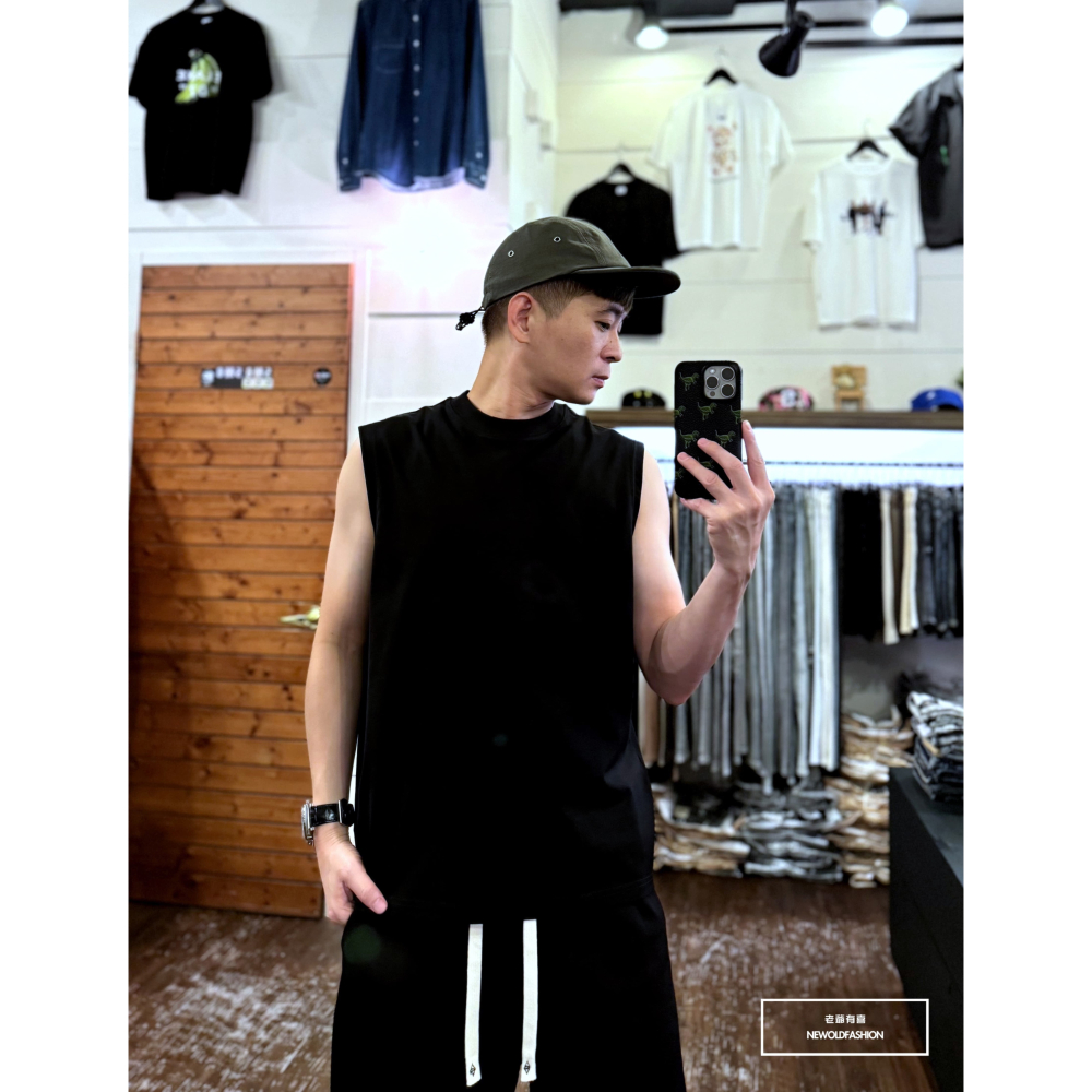 『新品上市』重磅原色素面棉質背心(NOF2405S8001)-黑-細節圖6