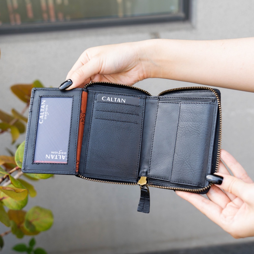 『新品上市』老爺有喜 菱紋縫線包覆式真皮短夾(071314bk)-細節圖4