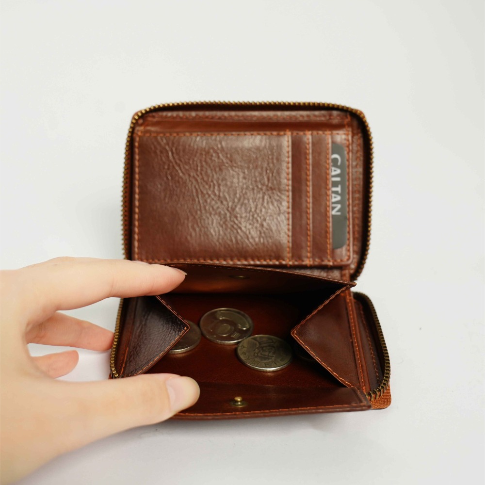 『新品上市』老爺有喜 菱紋縫線包覆式真皮短夾(071314cd)-細節圖5