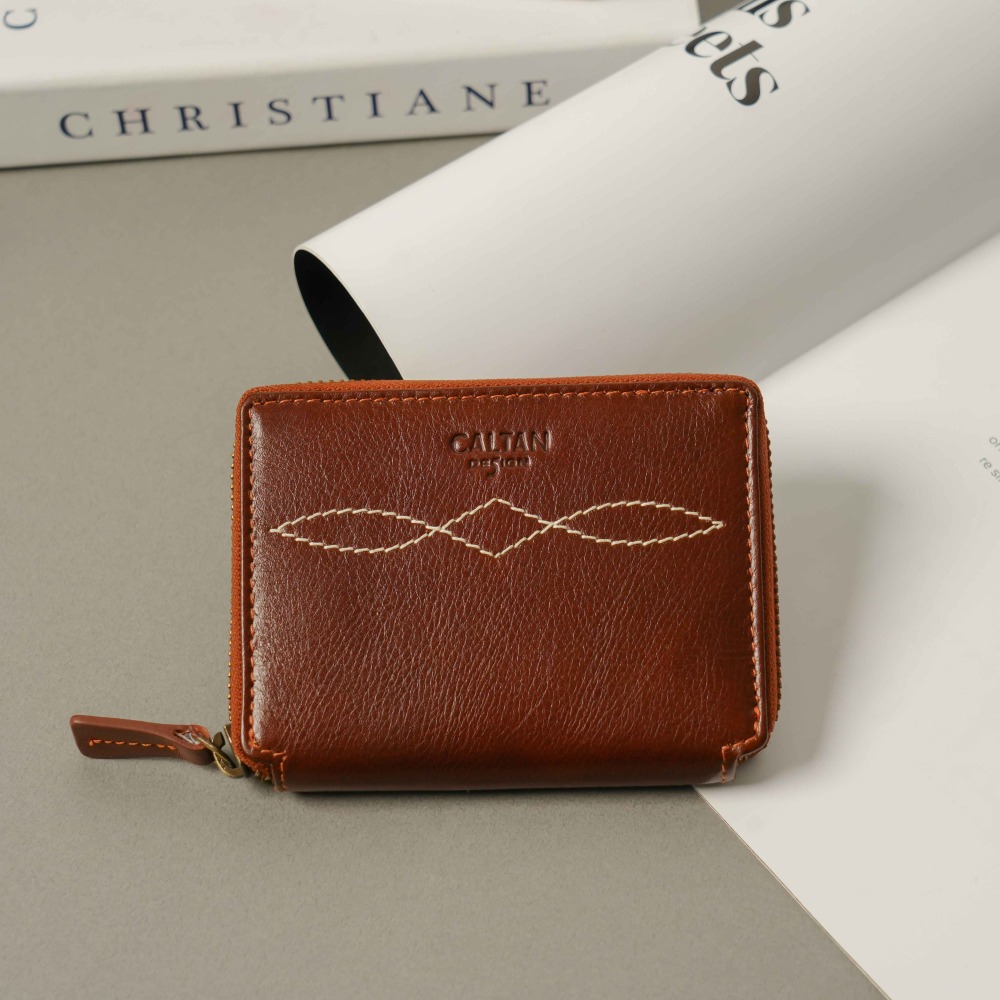 『新品上市』老爺有喜 菱紋縫線包覆式真皮短夾(071314cd)-細節圖6