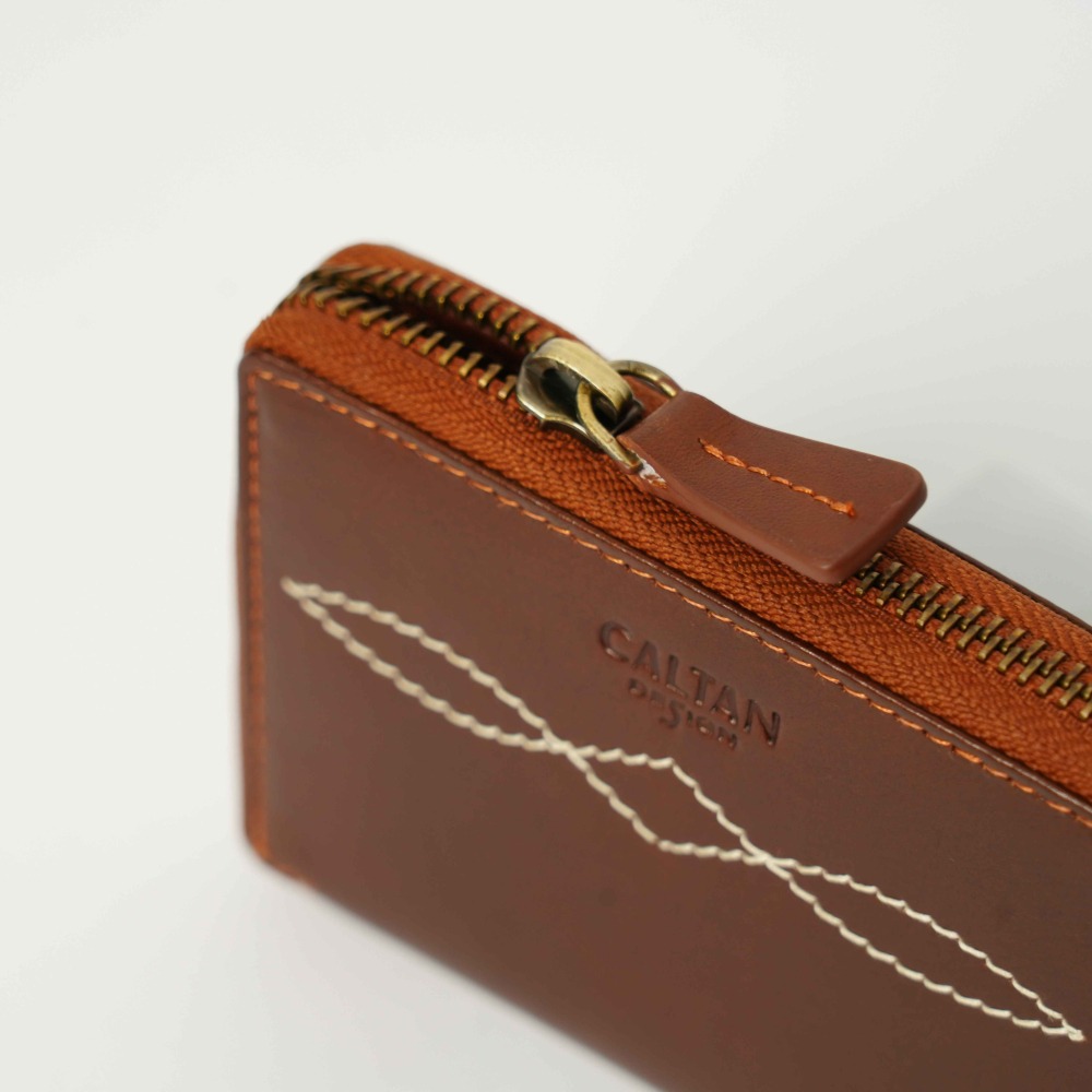 『新品上市』老爺有喜 菱紋縫線包覆式真皮短夾(071314cd)-細節圖8