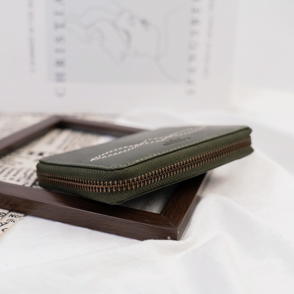 『新品上市』老爺有喜 菱紋縫線包覆式真皮短夾(071314cd)-細節圖2