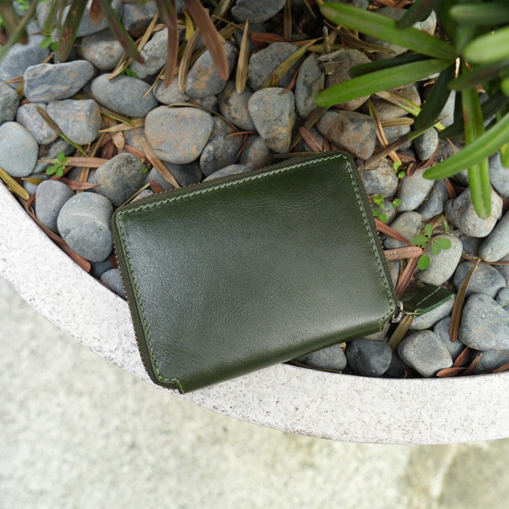 『新品上市』老爺有喜 菱紋縫線包覆式真皮短夾(071314cd)-細節圖3