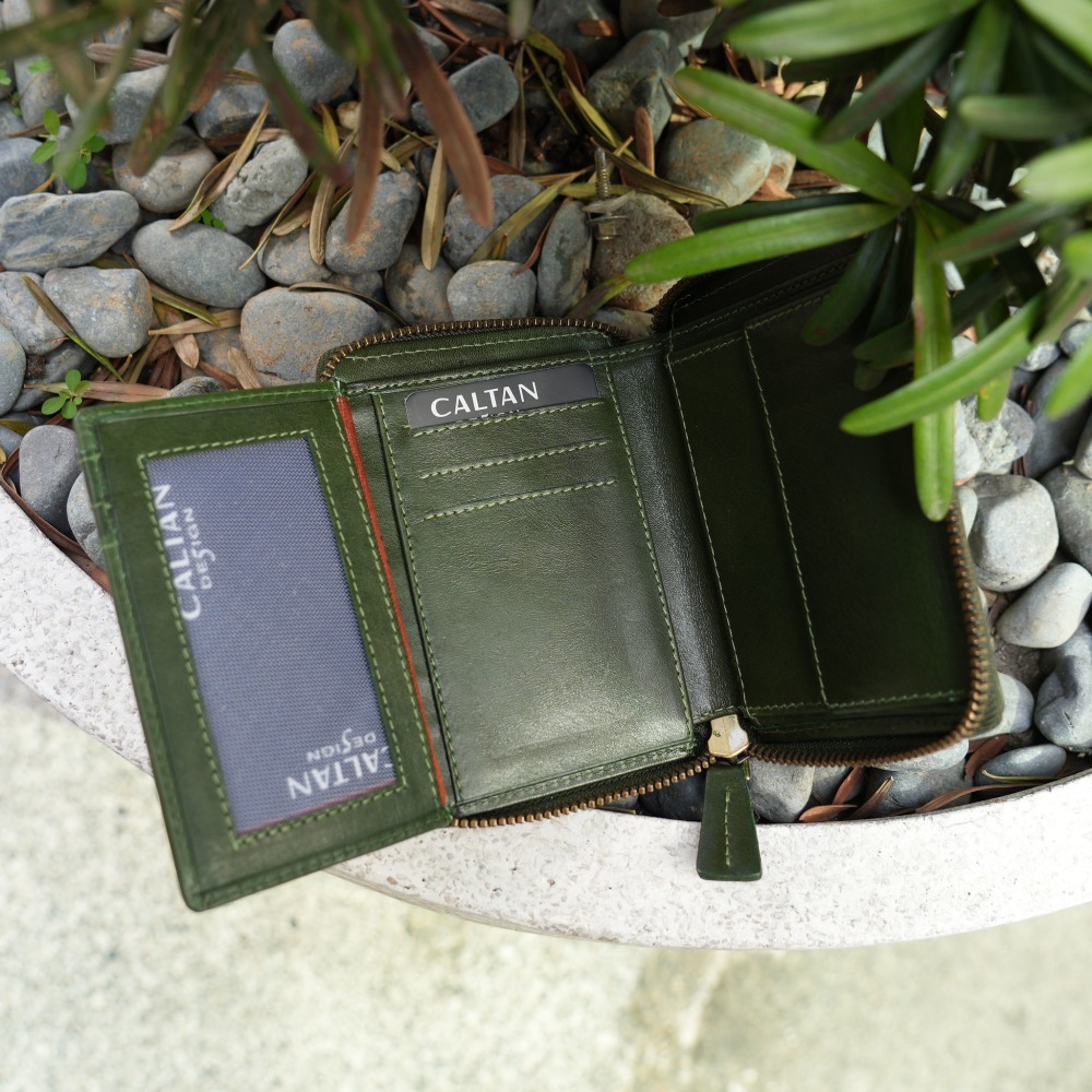 『新品上市』老爺有喜 菱紋縫線包覆式真皮短夾(071314cd)-細節圖4