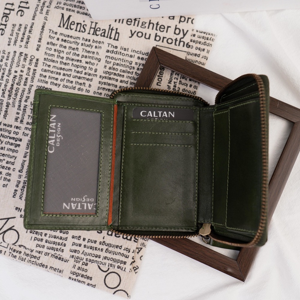 『新品上市』老爺有喜 菱紋縫線包覆式真皮短夾(071314cd)-細節圖6