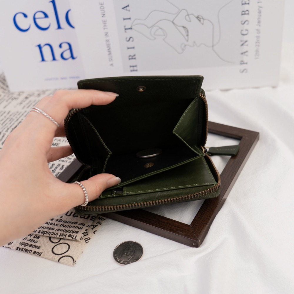 『新品上市』老爺有喜 菱紋縫線包覆式真皮短夾(071314cd)-細節圖7