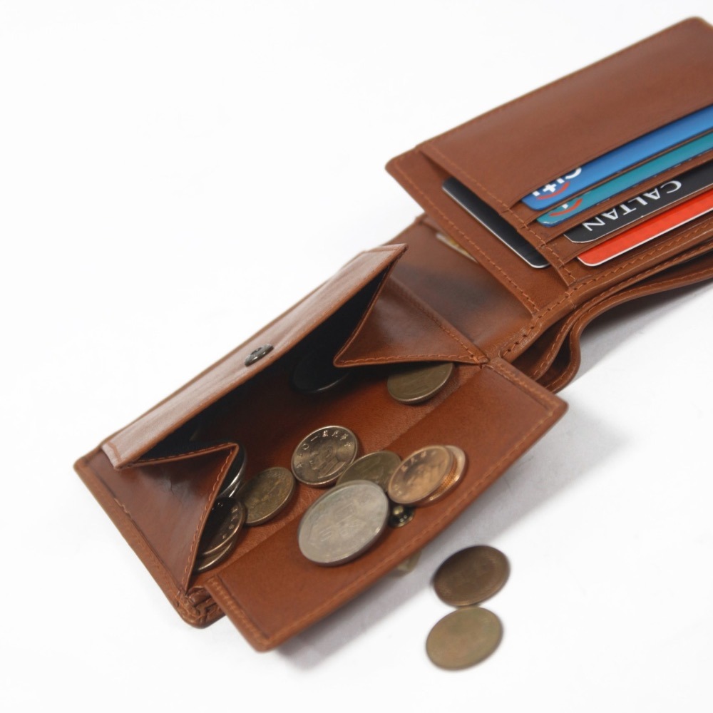 『新品上市』老爺有喜 帥氣皮革縫線短夾(071769cd)-細節圖3