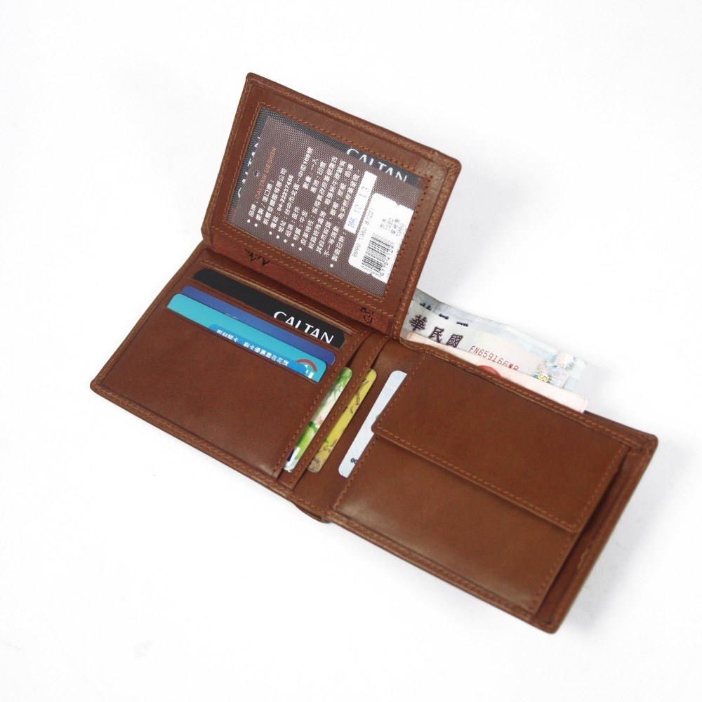 『新品上市』老爺有喜 帥氣皮革縫線短夾(071769cd)-細節圖4