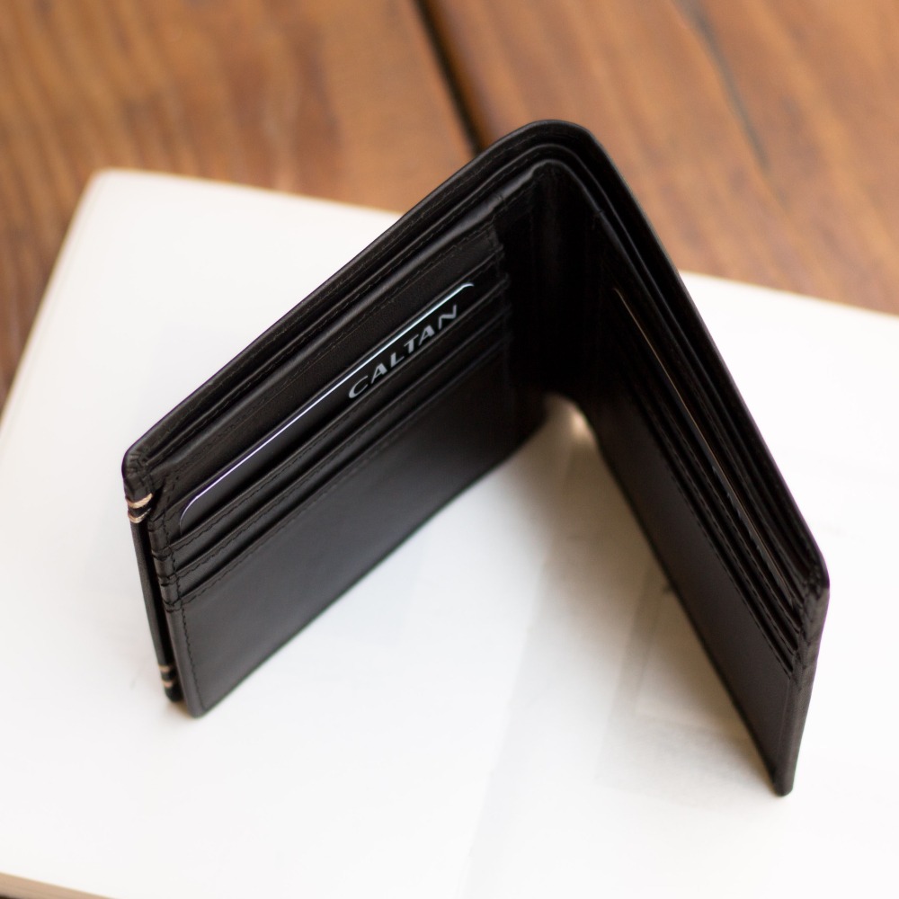 『新品上市』老爺有喜 男仕皮革縫線短夾(072986bk)-細節圖5