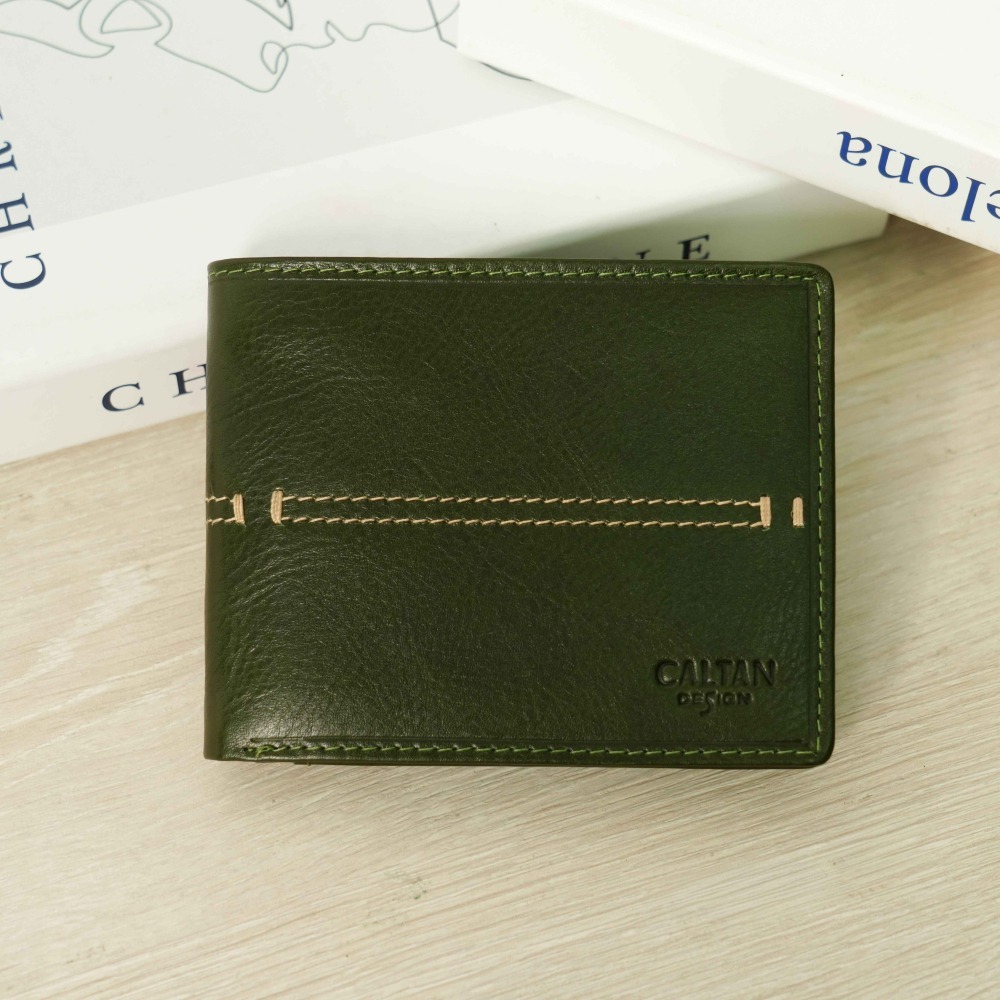 『新品上市』老爺有喜 帥氣皮革縫線短夾(071769cd)-細節圖2