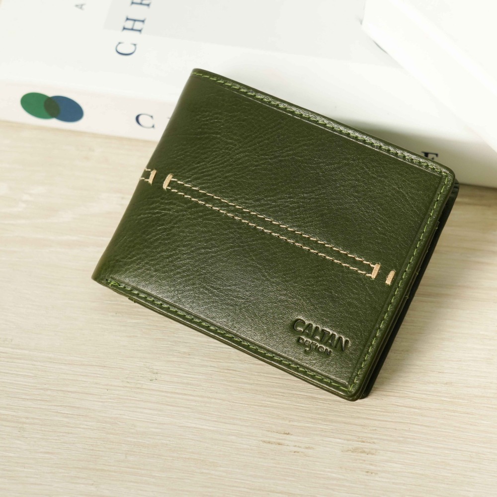 『新品上市』老爺有喜 帥氣皮革縫線短夾(071769cd)-細節圖3