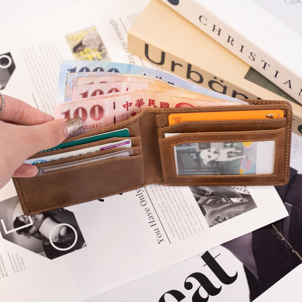 『新品上市』老爺有喜 真皮三頁式零錢包短夾(075125lt)-細節圖4