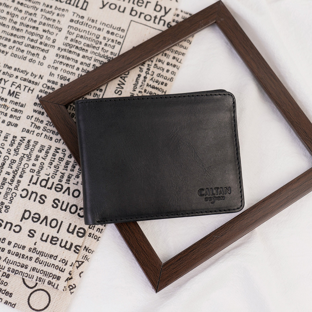 『新品上市』老爺有喜 真皮三頁式零錢包短夾(075125bk)-細節圖2