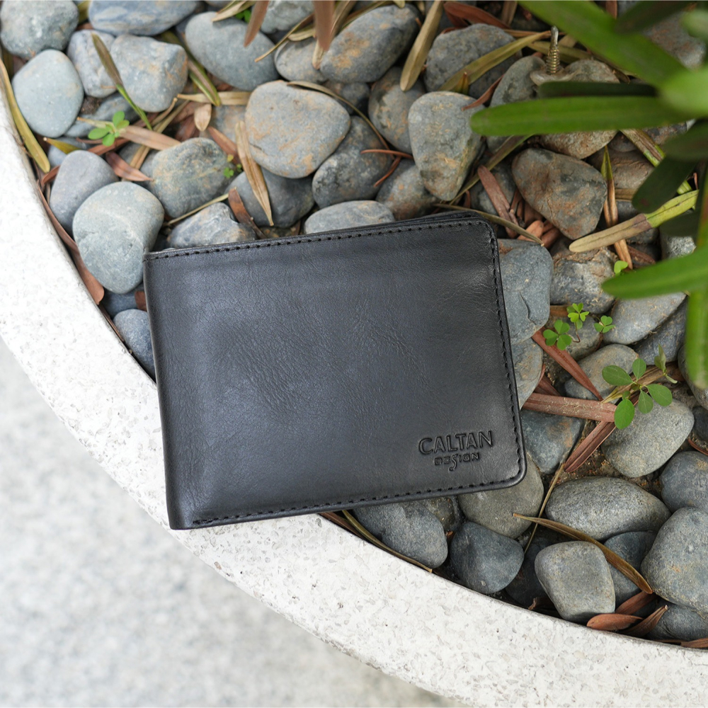 『新品上市』老爺有喜 真皮三頁式零錢包短夾(075125bk)-細節圖3