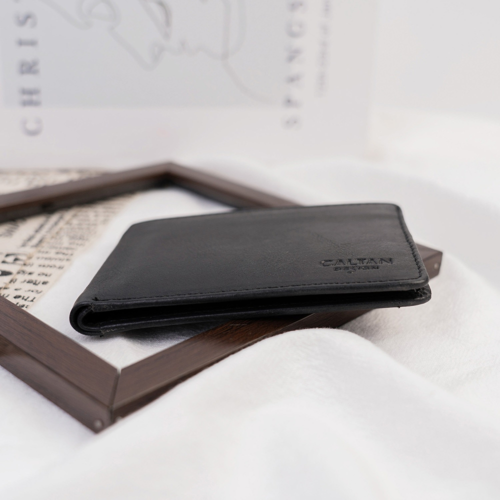 『新品上市』老爺有喜 真皮三頁式零錢包短夾(075125bk)-細節圖4